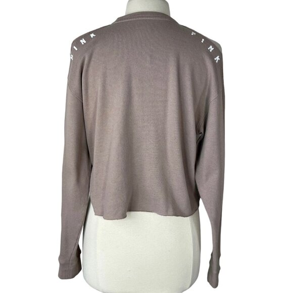Pink Victorias Secret Sweatshirt Womens Small Pink Cold Shoulder - Picture 2 of 6